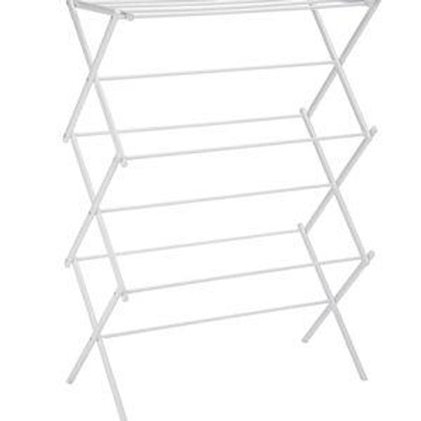 Amazon Basics Foldable Portable Clothes Drying Rack for Indoor Air Drying, Collapsible Design, 14.5" D x 29.5" W x 41.8" H, White