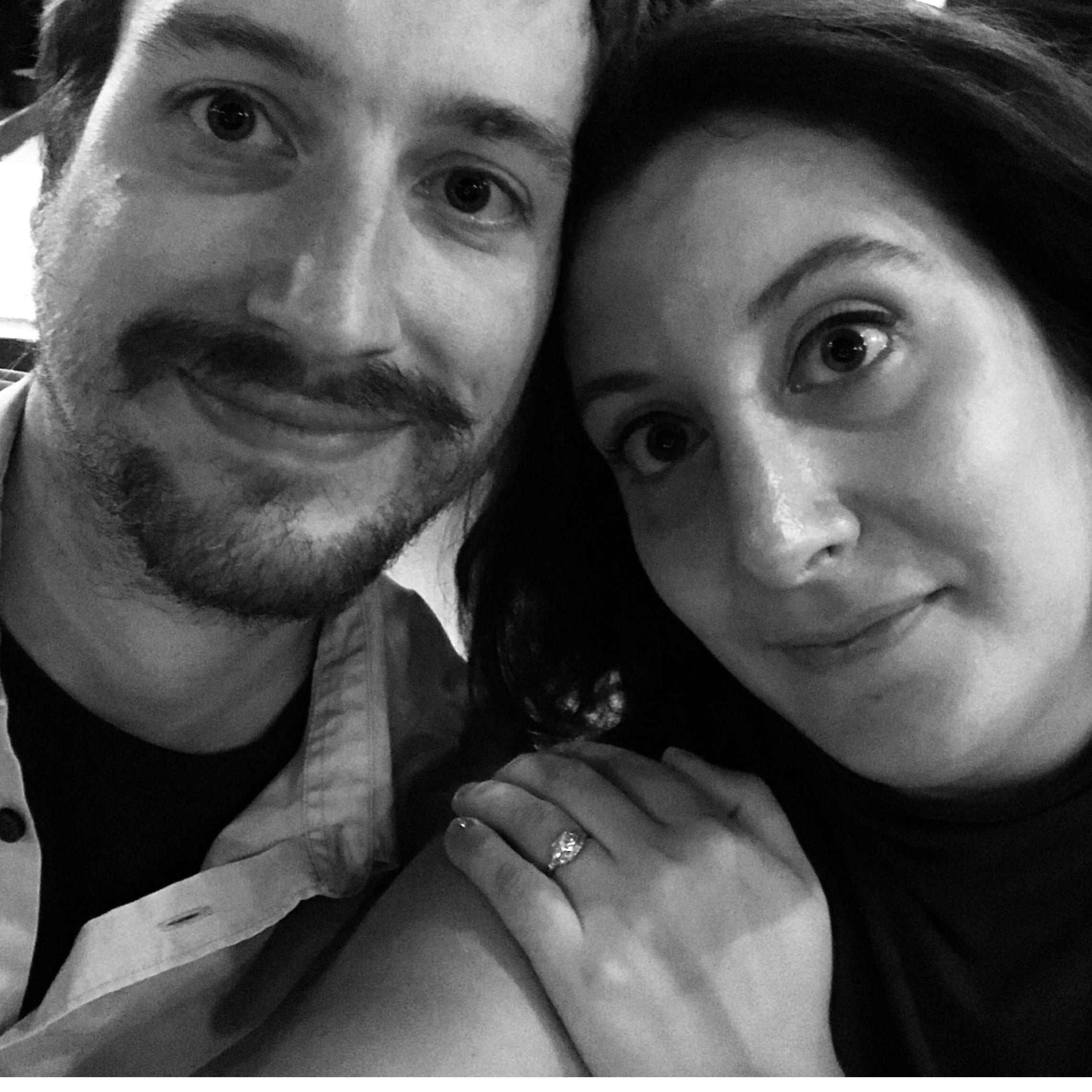 Our engagement, at the Chicago Athletic Club's Game Room. Not pictured, 2 Negroni cocktails.