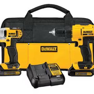 DeWalt 20V MAX Cordless Brushed 2 Tool Compact Drill and Impact Driver Kit