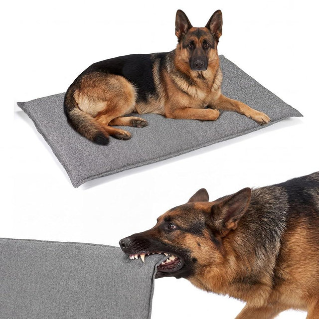 Veehoo Chew Proof Dog Crate Pad, Indestructible Dog Bed Crate Mat with Reinforced Stitching, XL Chew Resistant Kennel Pad for Aggressive Chewers, Machine Washable, 41" x 28"