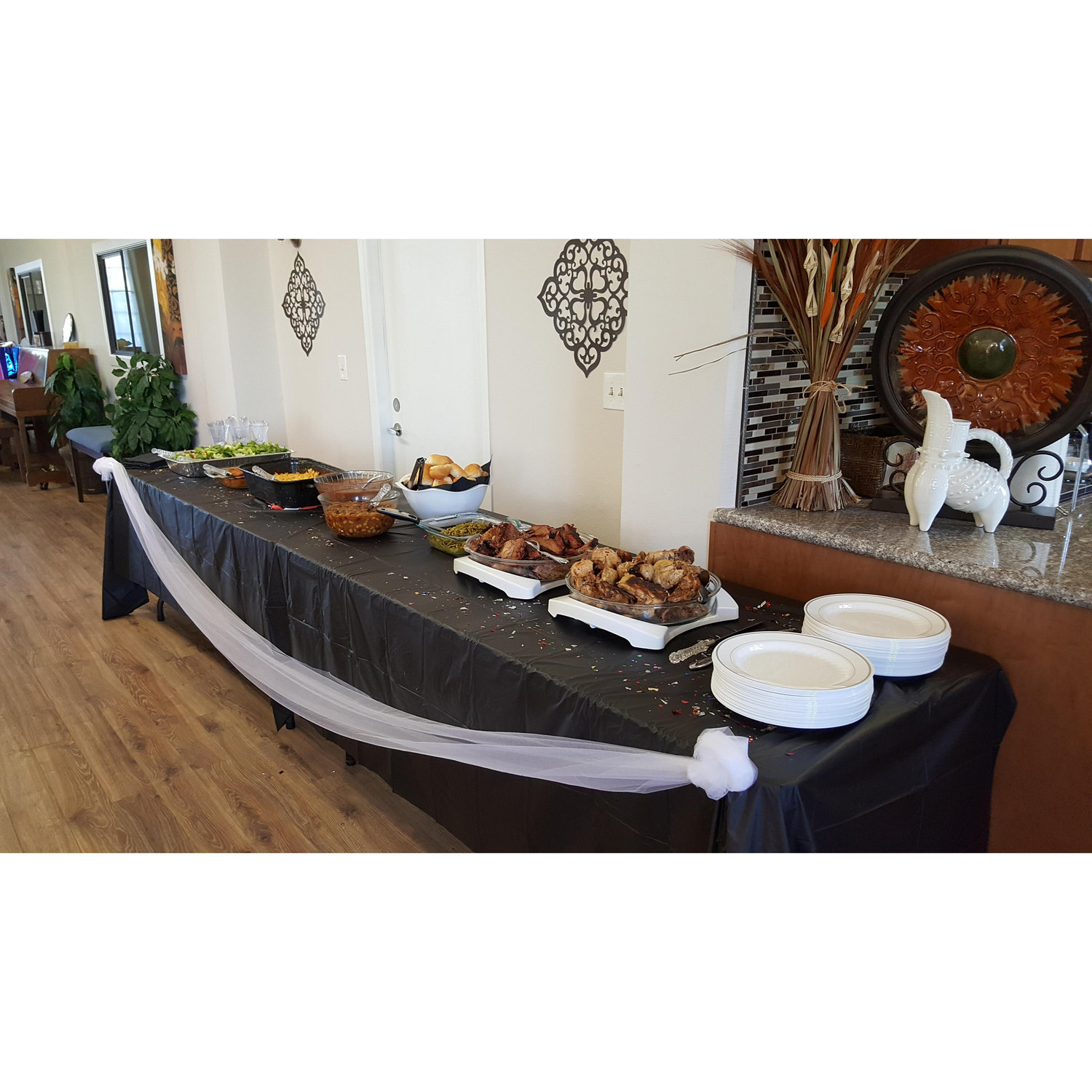 Bridal shower buffet. Thank you Auntie Shawn! The food was AH-mazing!!!