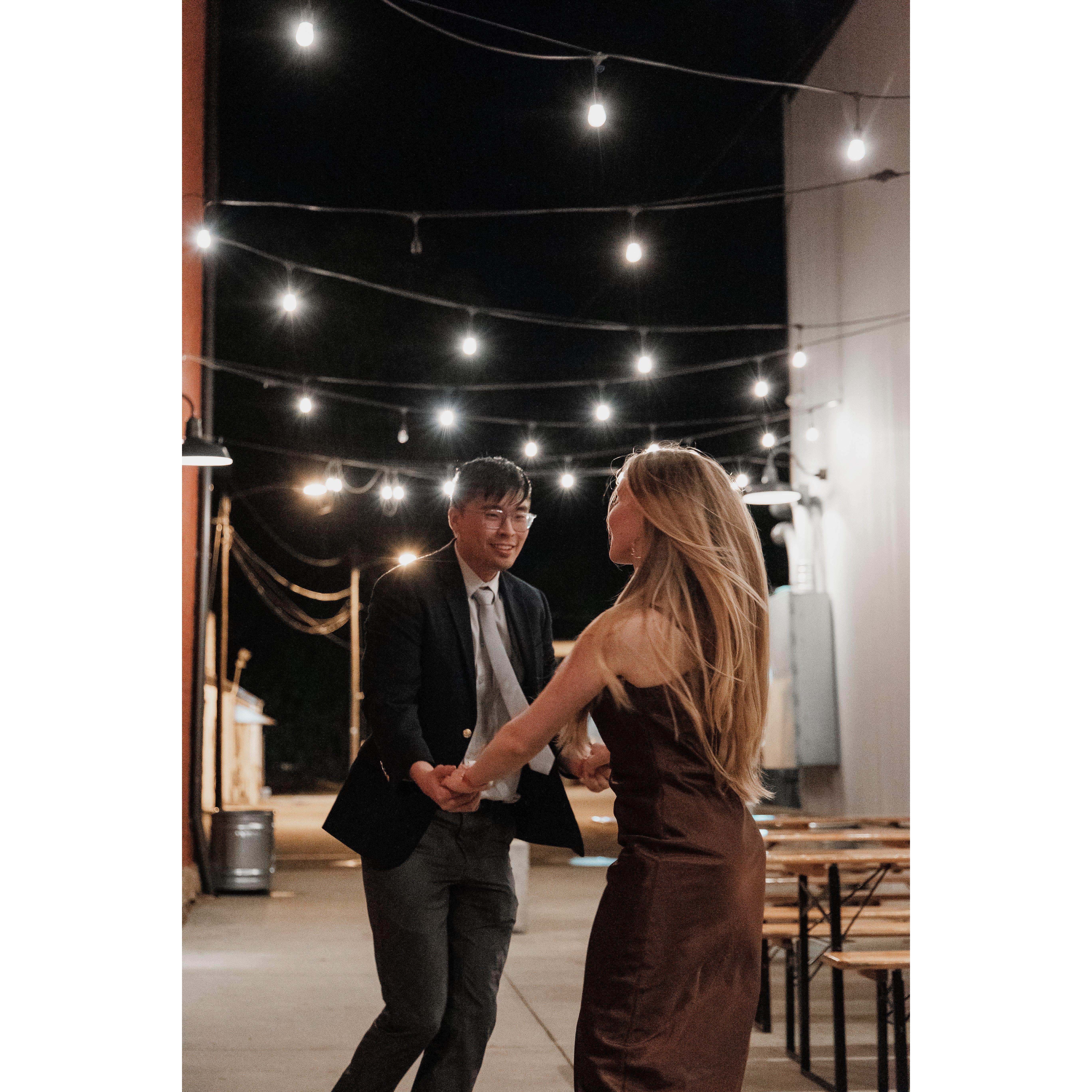 Dancing at Abigail's BME (biomedical engineering formal) (April, 2022)