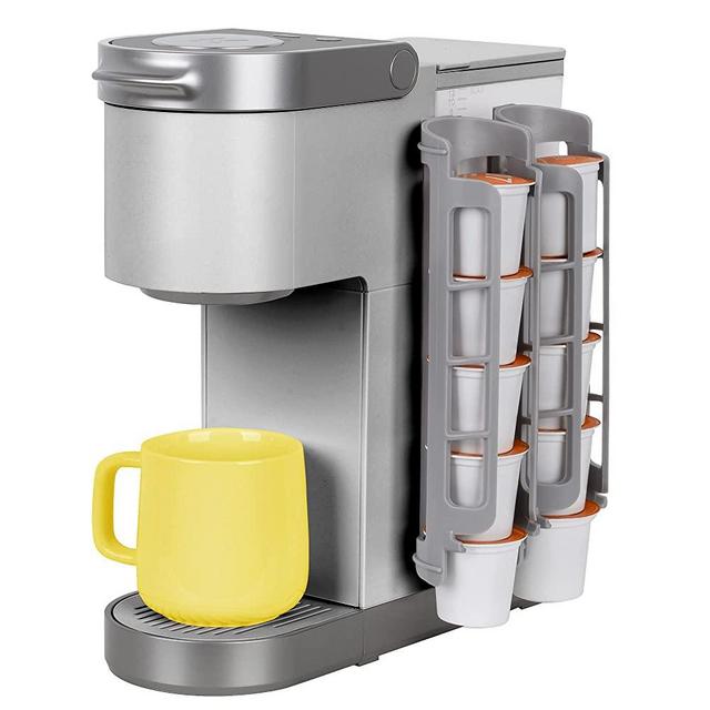 Coffee Pod Holder Side Mount K Cup Pods Dispenser compatible with Keurig Coffee Makers, Perfect for Small Counters