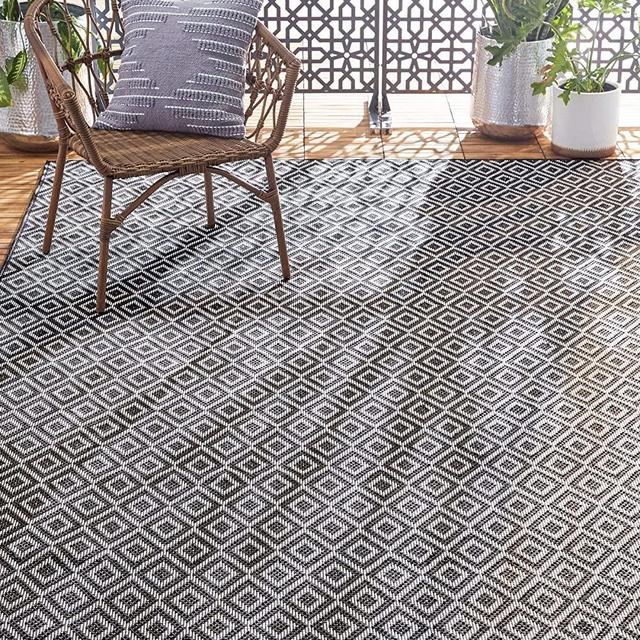 Home Dynamix Tripoli Lydia Indoor/Outdoor Area Rug 5'3"x7'3", Modern Dark Gray