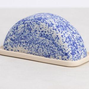 Butter Dish, French Blue Splatter