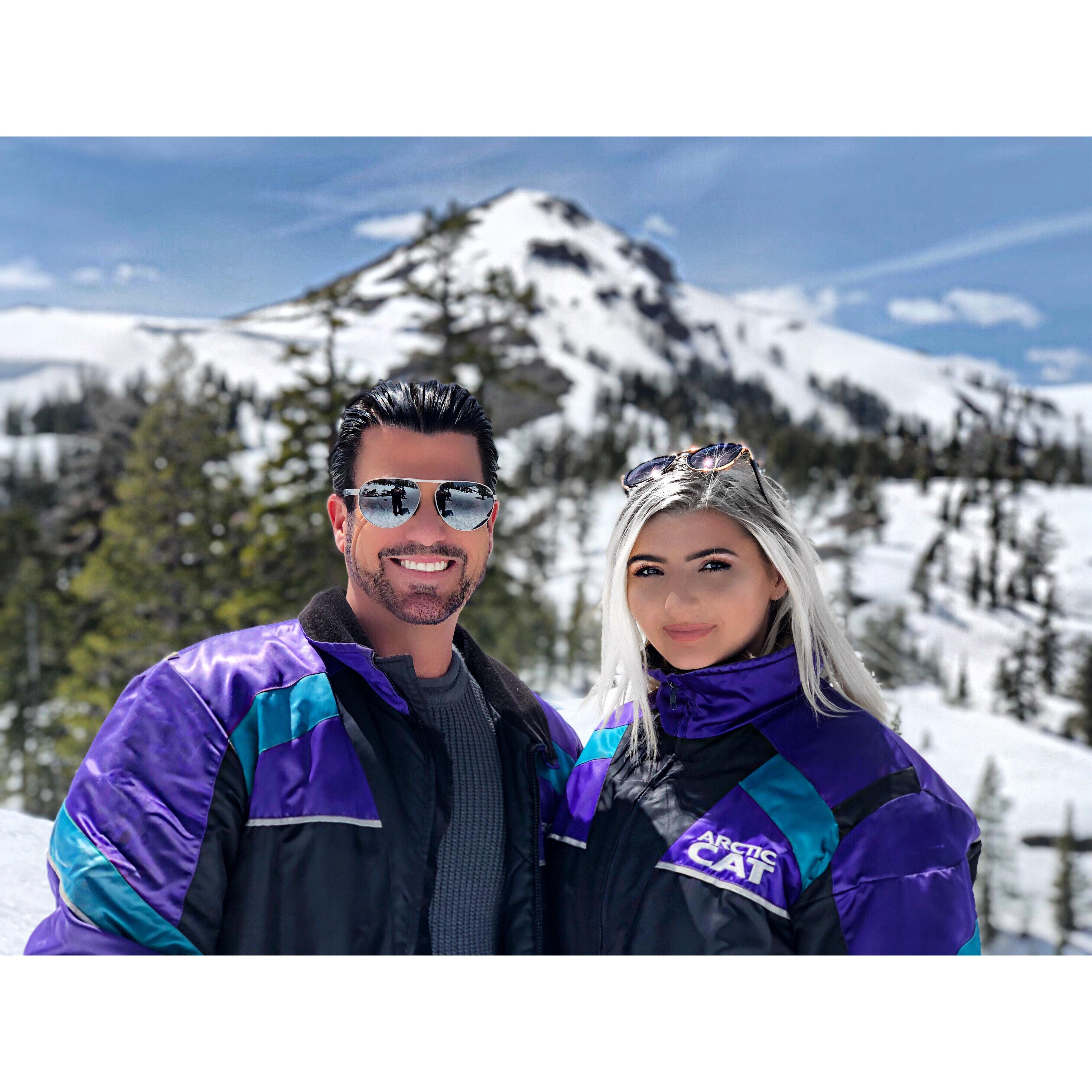 Our first snowmobiling adventure in California!