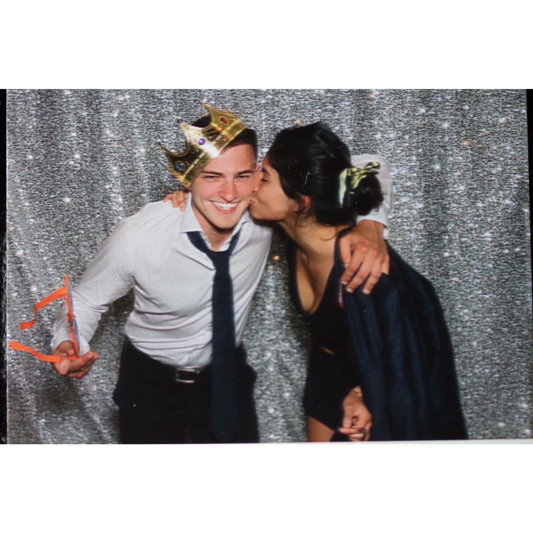 Eva executing the perfect ambush kiss at Tufts Senior Formal 2016, proving she understood the assignment before we even knew that was a phrase.
