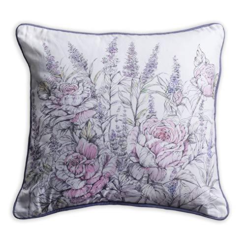 Maison d' Hermine Rose Lavender Sage 100% Cotton Decorative Pillow Cover for Couch Sofa Cushion Covers Bedroom (La Provence, 18 Inch by 18 Inch).
