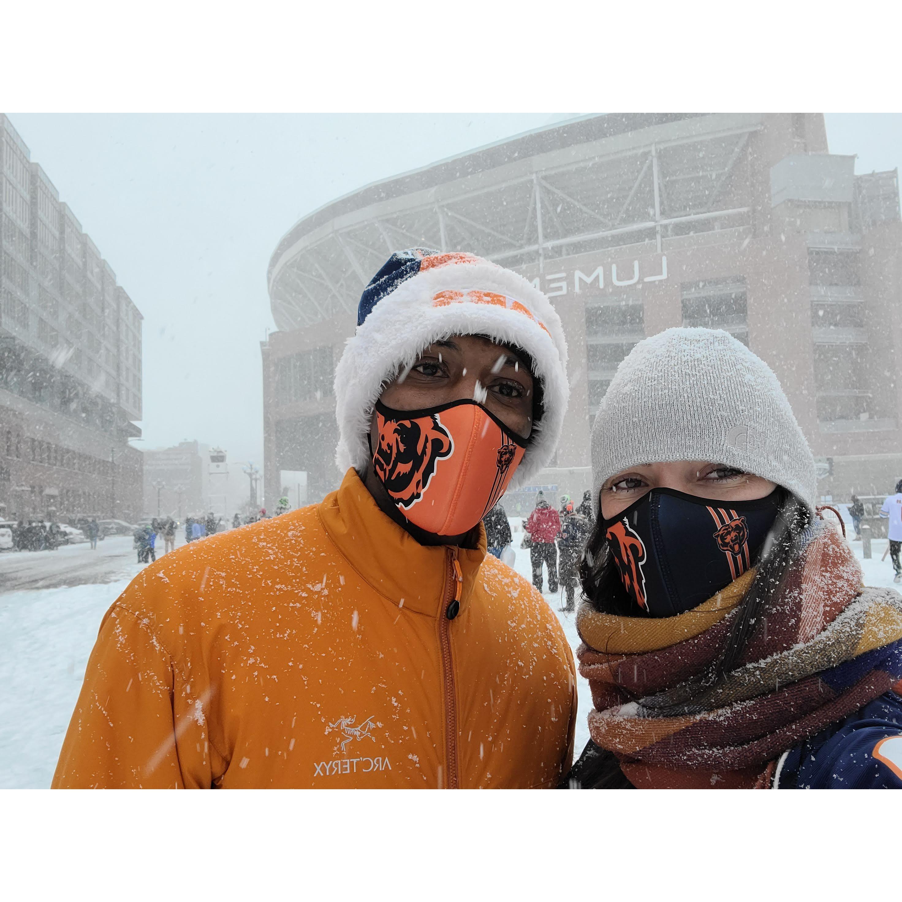 Birthday at the Bears/Seahawks game; it was so cold!! 2021