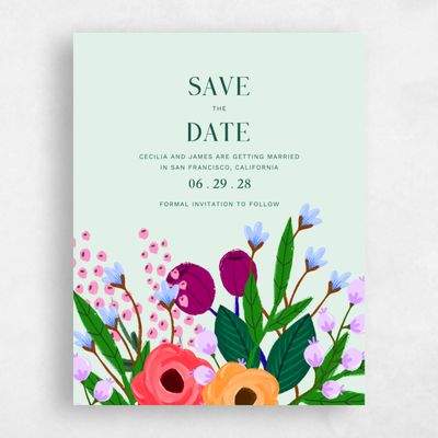 Mint, Green Wedding Save the Date - Ybel Classic