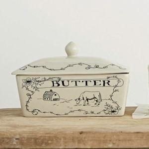 Country Stoneware Butter Dish