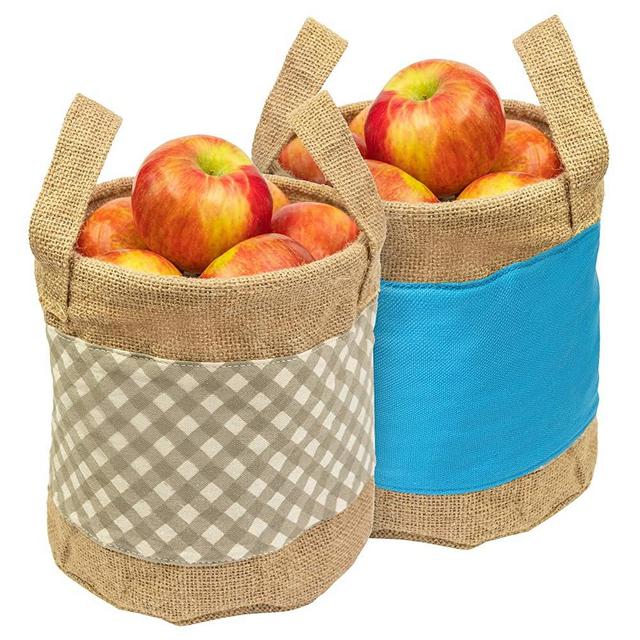 Potato Basket Storage and Onion Kitchen Keeper Bin Bag for Pantry, by Exultimate (Burlap, Set of 2)