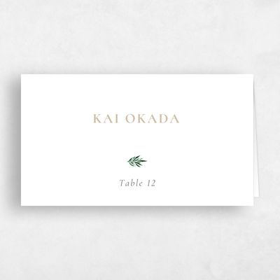 White Wedding Place Card - Cappell