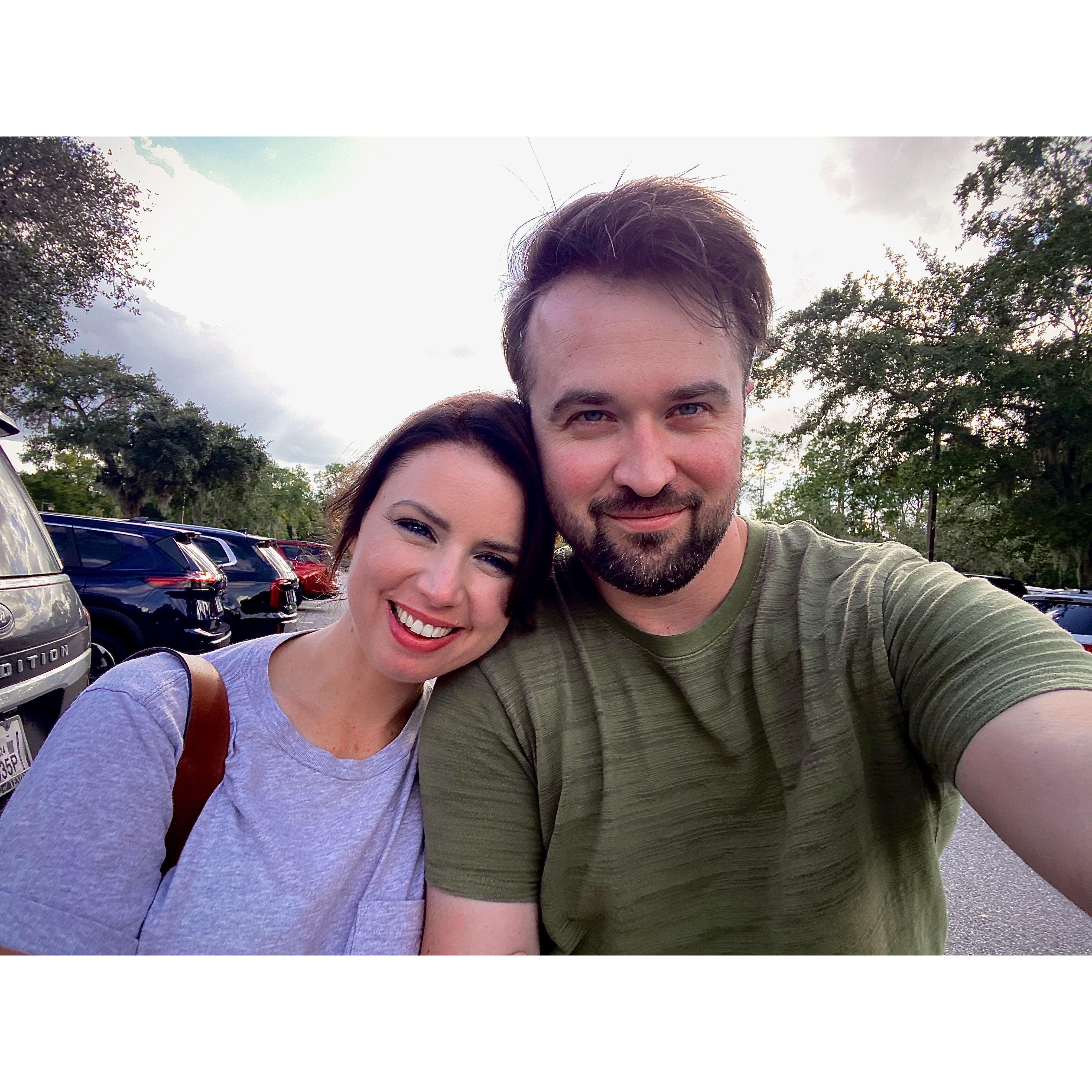 When you're with the person you love, even a parking lot can be magical.