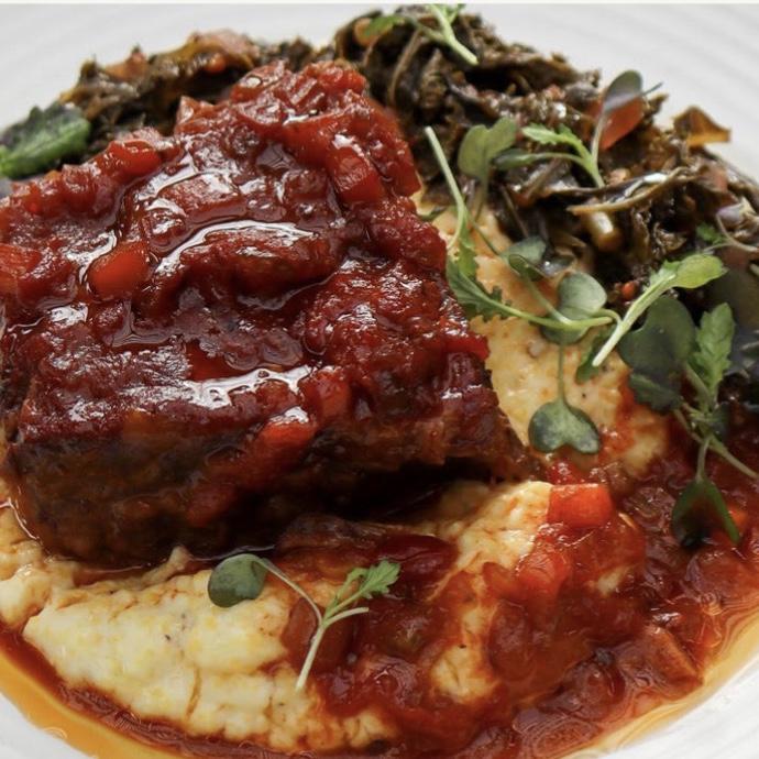 Braised Short Rib (gf)
-polenta, red wine and tomato braised greens