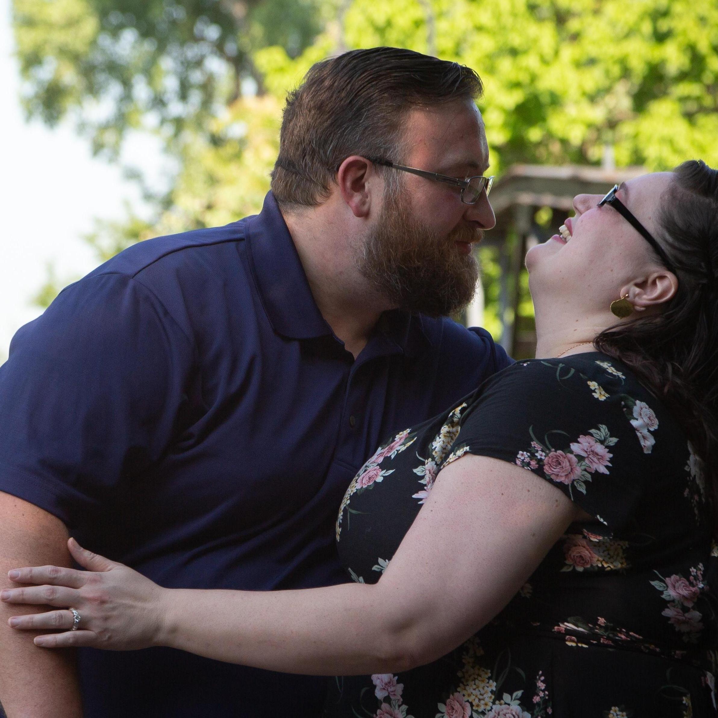 Joe tickling me during our engagement photoshoot