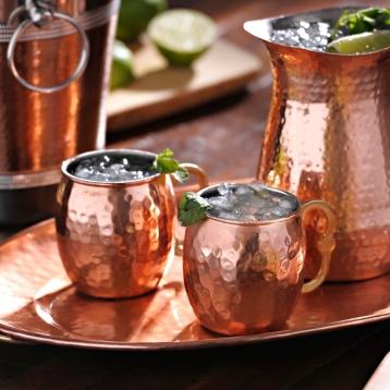 Curved Handle Moscow Mule Copper Mug
