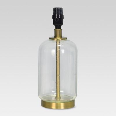 Bubble Glass with Brass Detail Small Lamp Base Clear Includes Energy Efficient Light Bulb - Threshold™