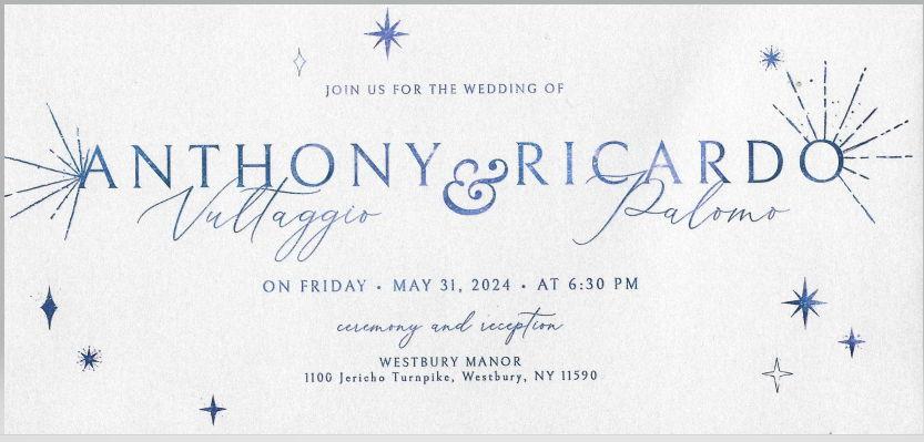 The Wedding Website of Anthony Vultaggio and Ricardo Palomo