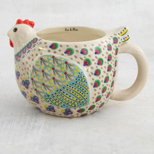 Folk Art Coffee Mug - Penny The Chicken