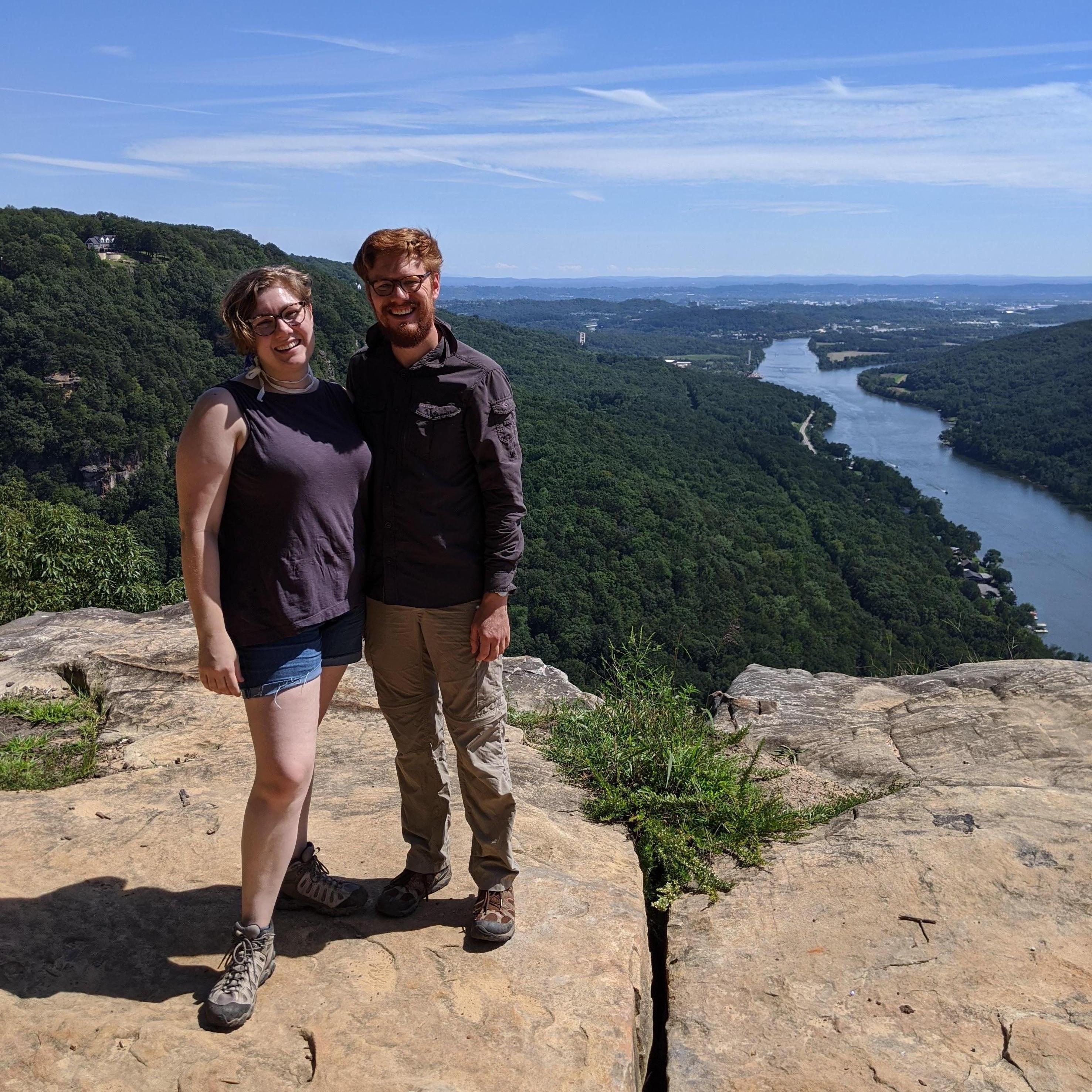 Dawson proposed to Gwen on a Hike to Falling Water in Signal Mountain, Tennessee on a trip to see Gwen's Grandmother Elizabeth.