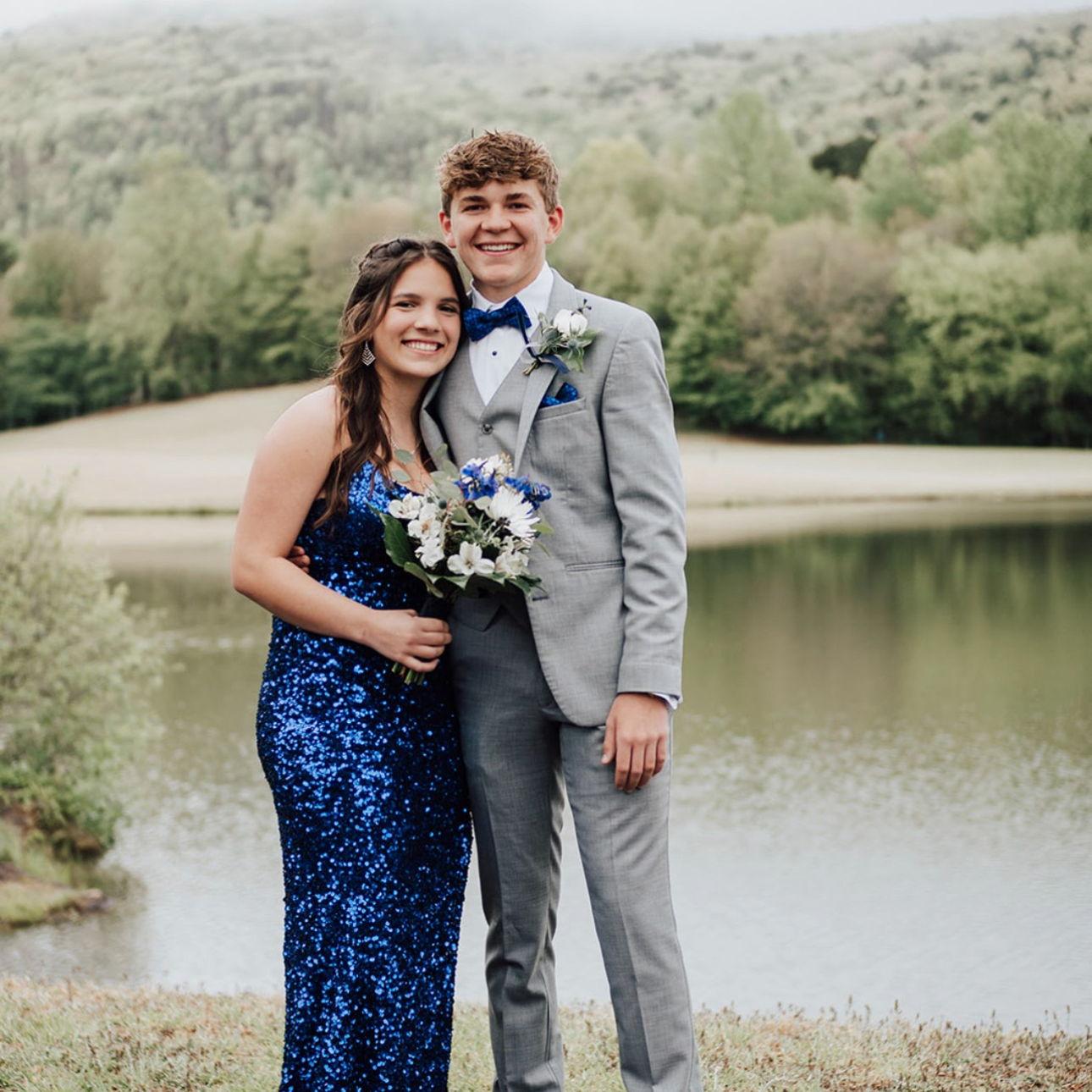 This was the couple's first real dance together, junior prom. This is Charles's all-time favorite photo of him and Ella.