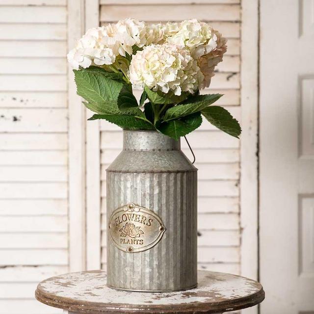 Vintage Industrial Farmhouse Chic Flowers and Plants Can with Handle (Does Not Come With Flowers)