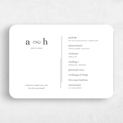 White Rounded Wedding Program - Powell