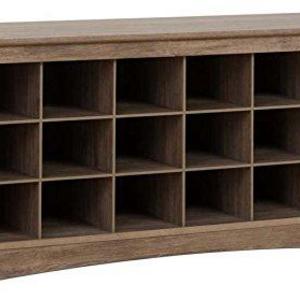 Prepac DSS-4824 Entryway Shoe Cubbie Bench, Drifted Gray