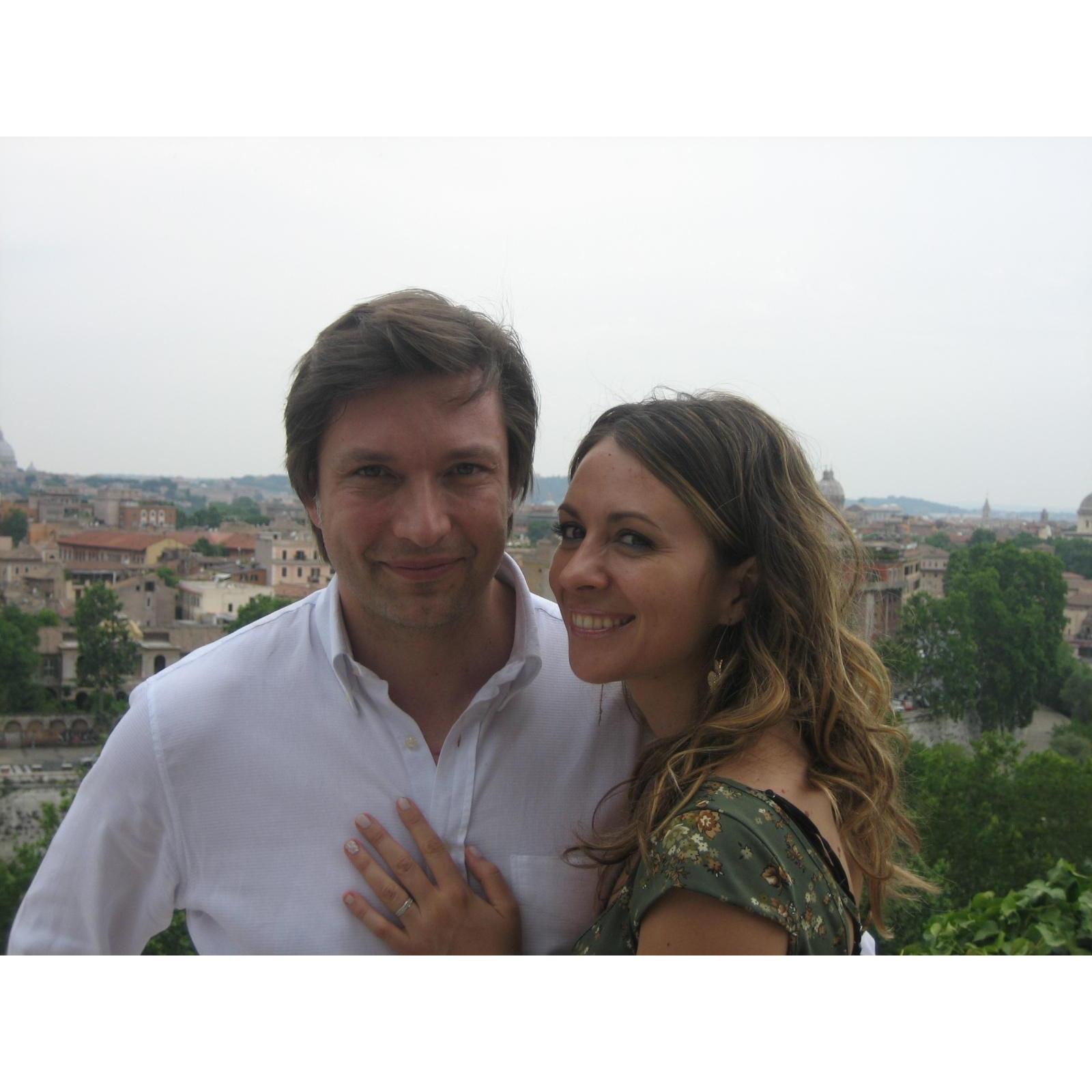 The day Clementina surprised George saying that she is 1-month pregnant at the park "Giardino degli Aranci"! June 2007