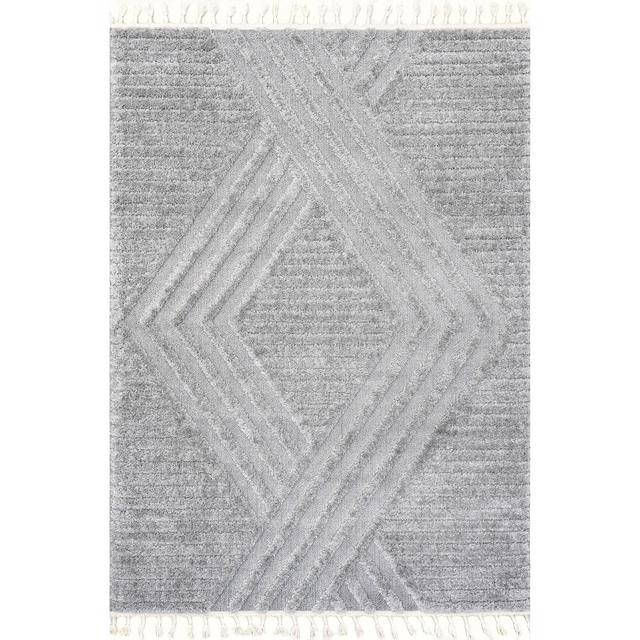 Nuloom Risette Solid 4x6 Shag Area Rug for Living Room Bedroom Dining Room Nursery, Light Grey
