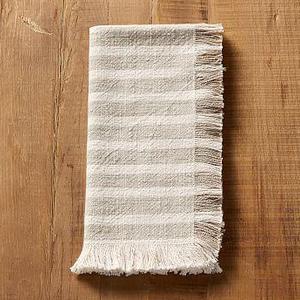 Fringe Wide Stripe Napkin, Set of 4- Natural