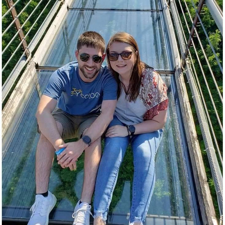 On the Sky Bridge after Taylor said "yes"!