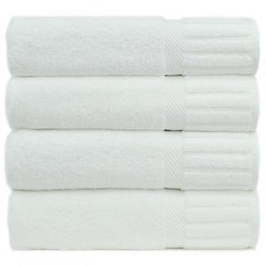 Chakir Linen - Luxury Hotel & Spa Towel Turkish Cotton Piano (WHITE, Bath Towel  - Set of 4)