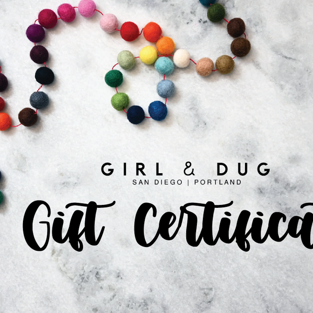 Girl & Dug Gift Certificate