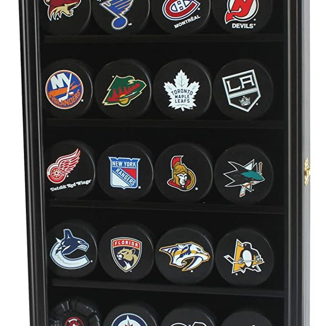20 Hockey Puck Display Case Cabinet Holder Wall Rack Shadow Box 98% UV Protection, CC01