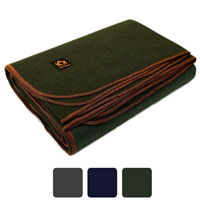 Arcturus Military Wool Blanket - 4.5 lbs, Warm, Thick, Washable, Large 64" x 88" - Great for Camping, Outdoors, Sporting Events, or Survival & Emergency Kits
