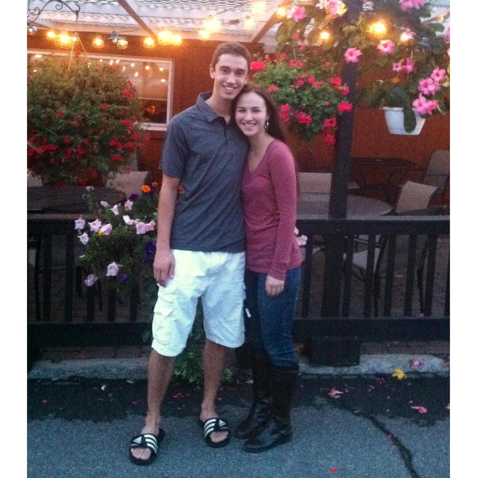 Our first couple picture, taken at Canale's restaurant in Oswego, NY in 2013!
