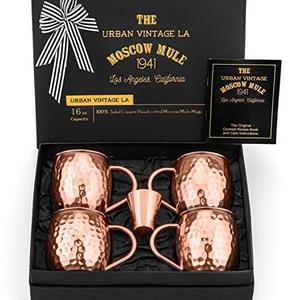 Set of 4 Premium Moscow Mule Copper Mugs