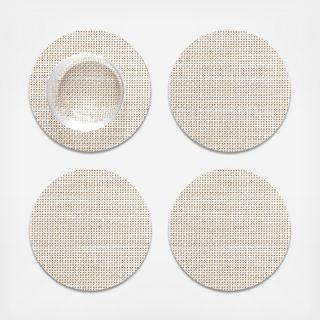 Mini Basketweave Round Coaster, Set of 4