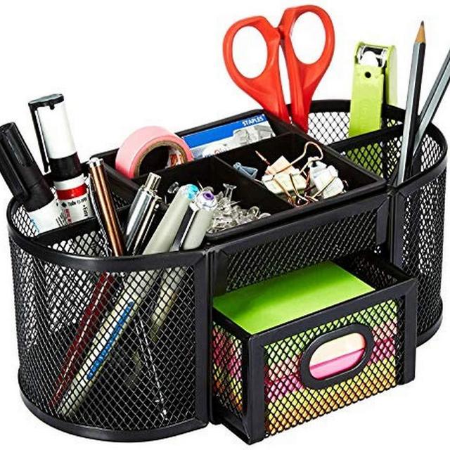 AmazonBasics DSN-02950 Mesh Desk Organizer, Black