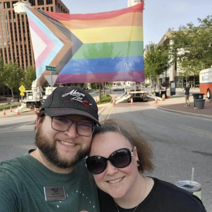 Michael and I volunteered to staff the Akron zoo table for a couple of hours at Akron Pride, and we had so much fun!