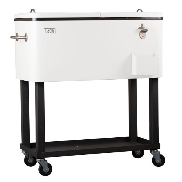 BLACK+DECKER Mobile Cooler Cart, 20-Gallon Capacity, White