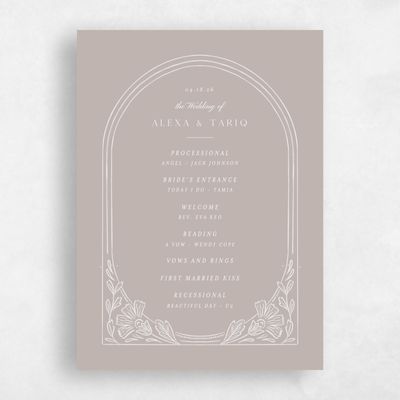 Greige, Brown Wedding Program - Duluth
