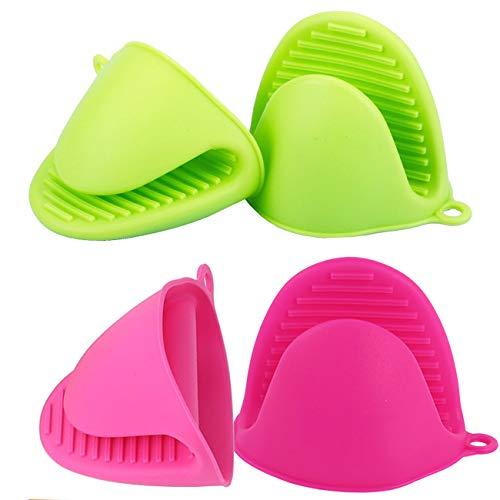Acronde 2 Pairs Mini Oven Mitts Gloves Silicone Heat Resistant Cooking Pinch Mitts Potholder for kitchen Cooking & Baking