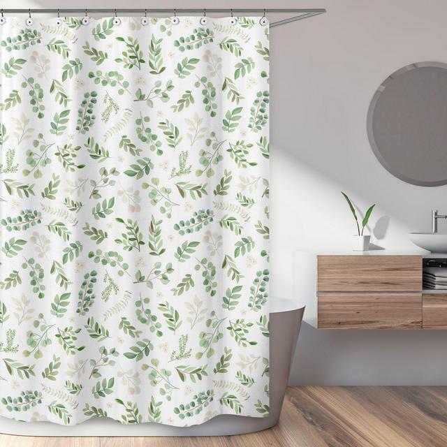 Sweet Jojo Designs® 72-Inch x 72-Inch Botanical Leaf Shower Curtain in Green/White