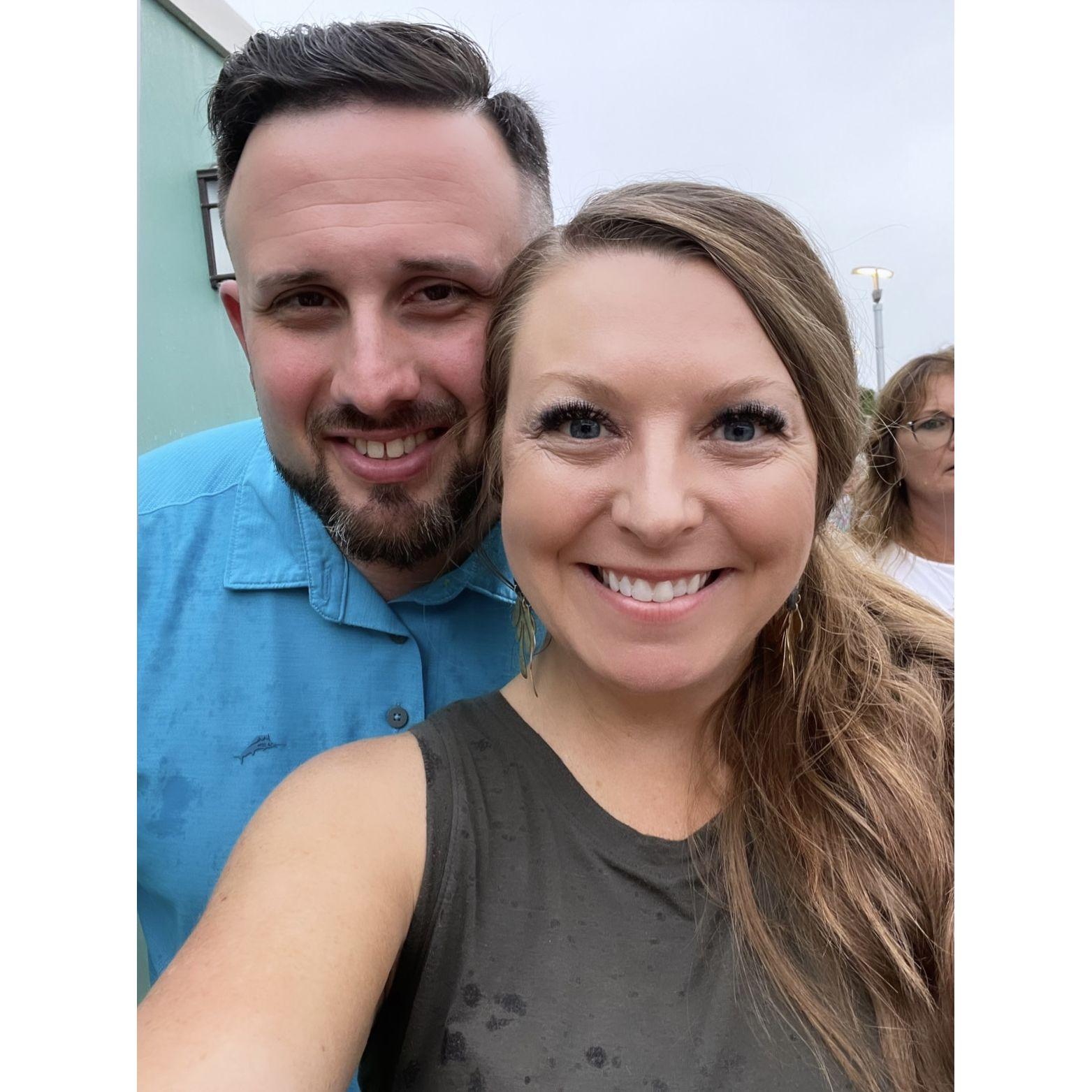 Standing in line (in the rain) for Amanda's favorite band, Needtobreathe!