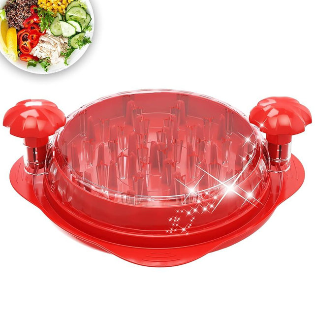 XUPAINC XL 11.5” Chicken Shredder, Large Pro Meat Shredder Tool Twist with Ergonomic Handle, Strong Non-Slip Base, Dishwasher Safe, Kitchen Chicken Grinder for Ground Food, Vegetables, Red