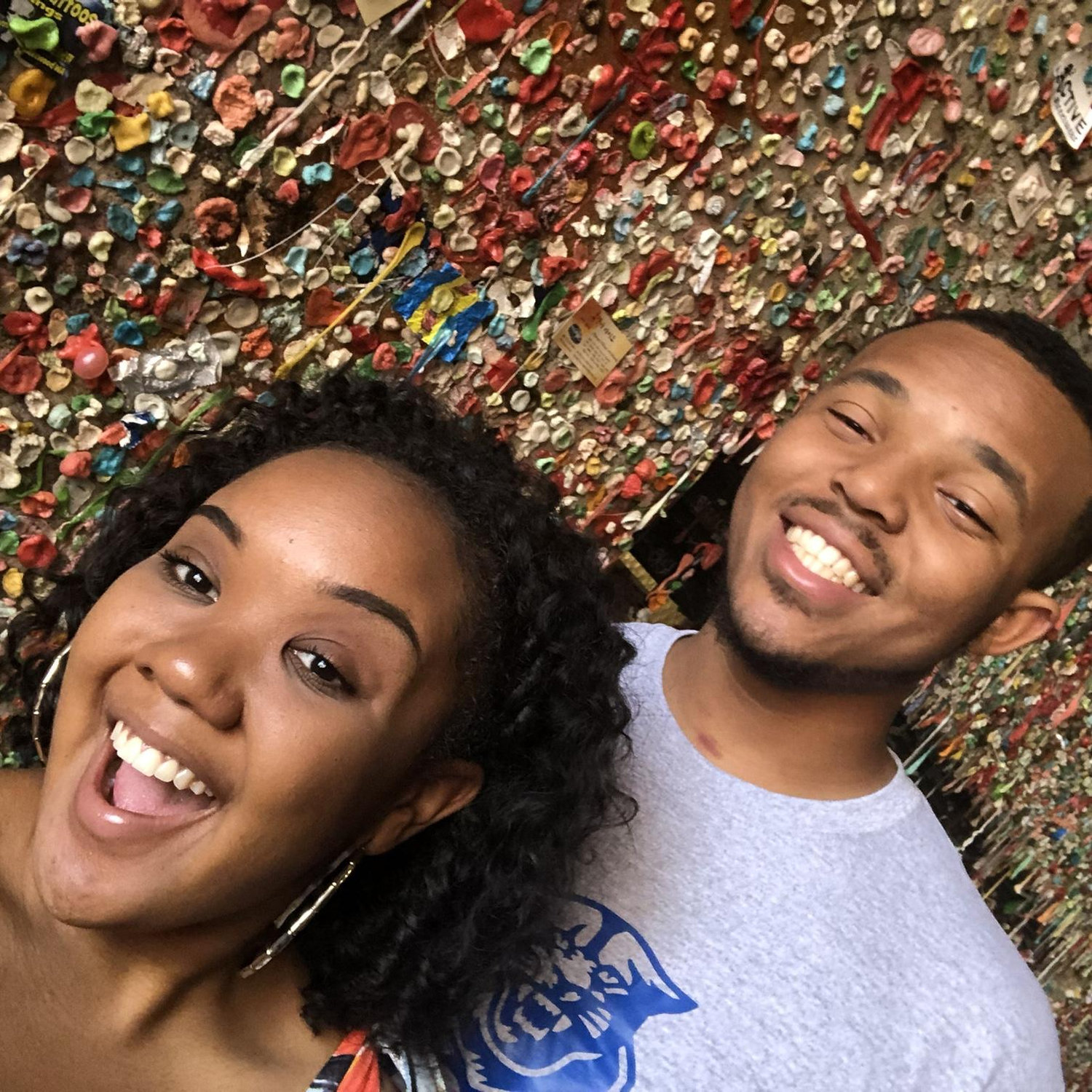 Us at the Gum Wall in Seattle, WA