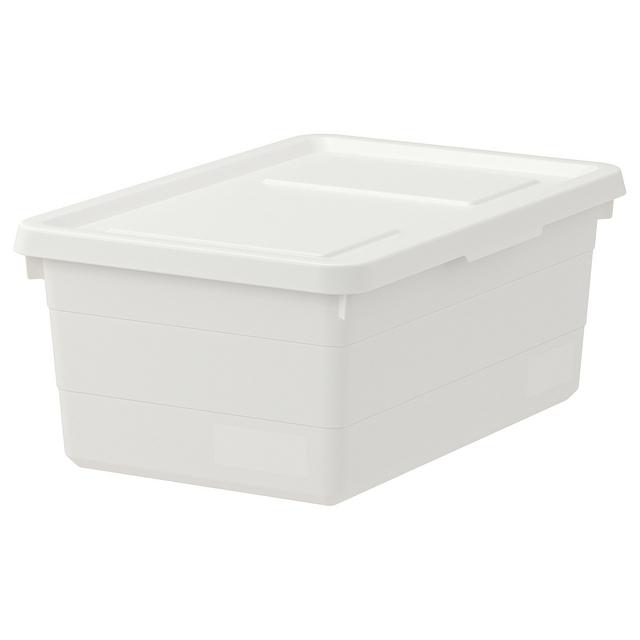Box with lid, white, 15x9 ¾x6 "